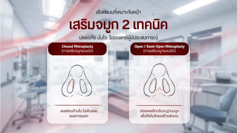 เสริมจมูก 2 เทคนิค