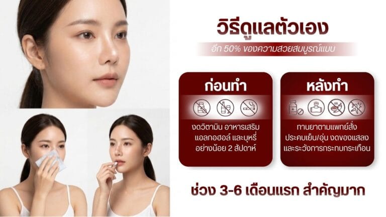 วิธีดูแลตัวเองหลังทำจมูก